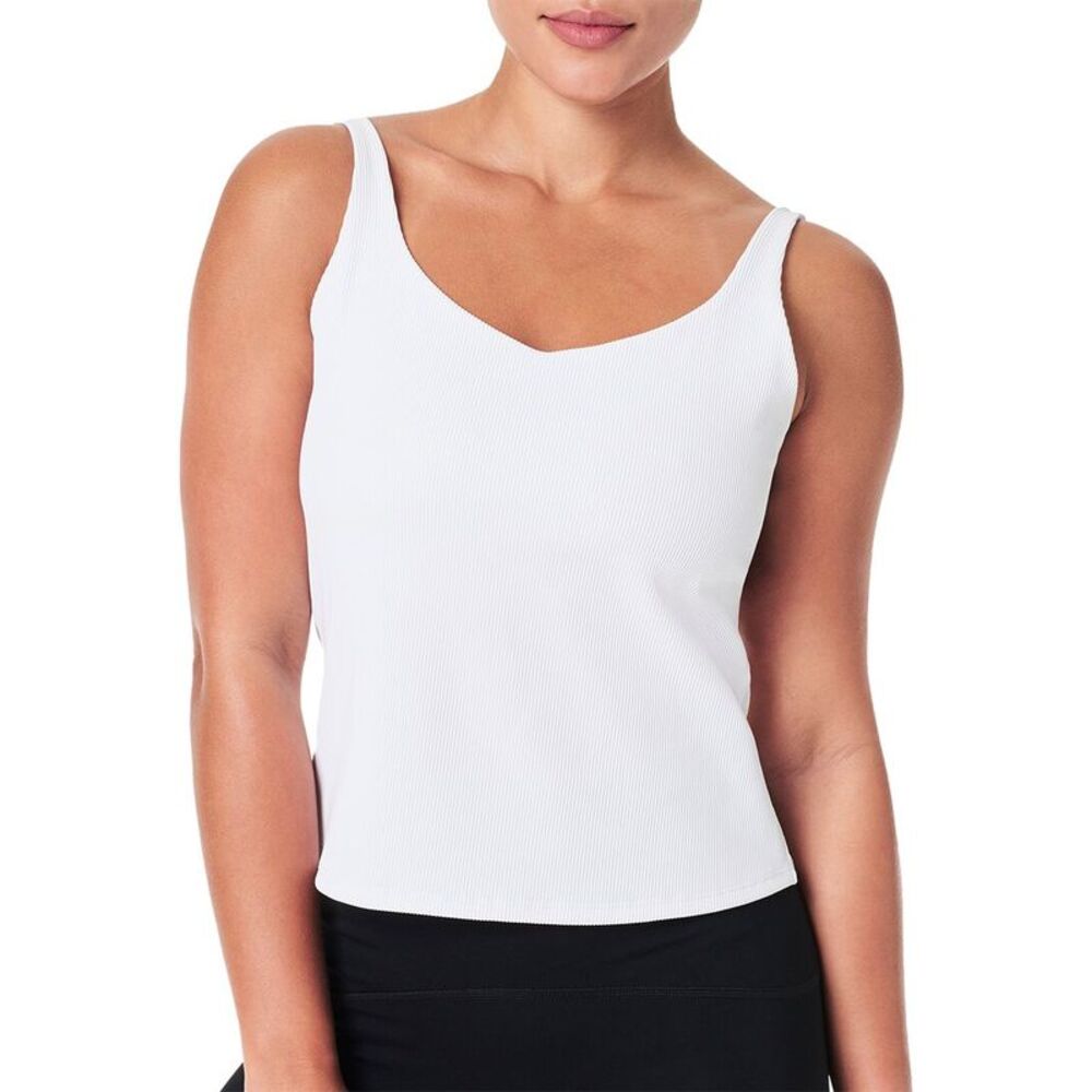 Spanx® Womens  Ribbed 2-In-1 Tank, White
